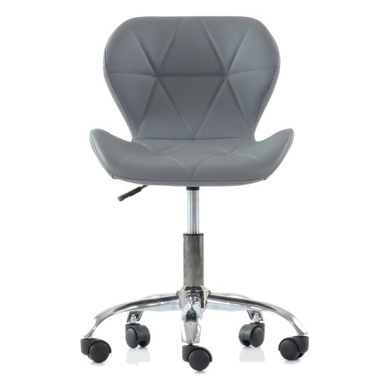 Стул на металлокаркасе хромированный мягкий серый (арт 14985) Фото 2