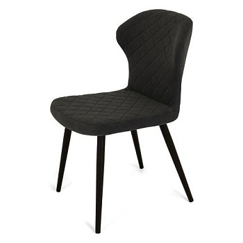 Стул с черными ножками мягкий коричневый из велюра (арт 19321) - Фото 2