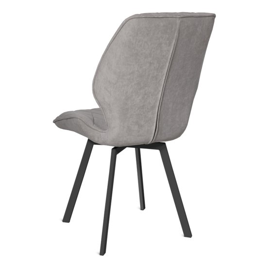 Стул дизайнерский мягкий серый бархатный (арт 29144) Фото 2