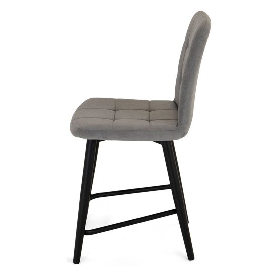 Полубарный стул мягкий серый из велюра (арт 18769) Фото 3