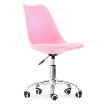 Стул дизайнерский мягкий розовый из экокожи (арт 14991) - Фото 2