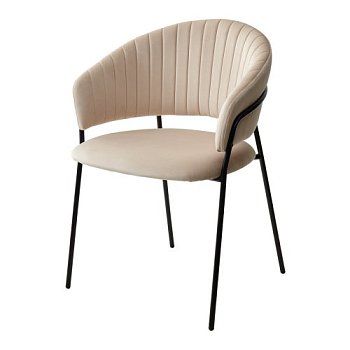 Стул интерьерный на металлокаркасе мягкий бежевый (арт 15334) - Фото 2