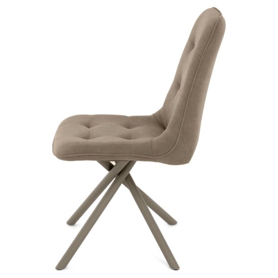Стул на металлокаркасе мягкий бежевый из велюра (арт 35336) Фото 3
