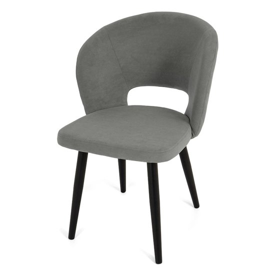 Стул на металлокаркасе мягкий серый из велюра (арт 26897) Фото 3