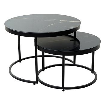 Журнальный стол дизайнерский круглый черный (арт 15001) - Фото 2