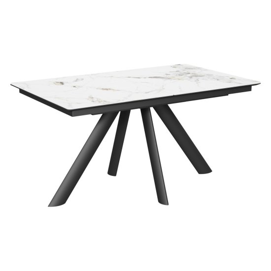 Стол обеденный раздвижной из керамогранита черный (арт 32669) Фото 1