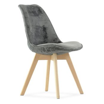 Стул с мягким сидением серый из велюра (арт 11896) - Фото 2