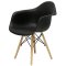 Стул-кресло с подлокотниками черный пластиковый eames style (арт 2337)