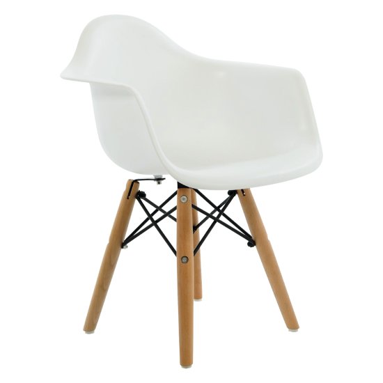 Полукресло с подлокотниками белое пластиковое eames (арт 29401) Фото 1