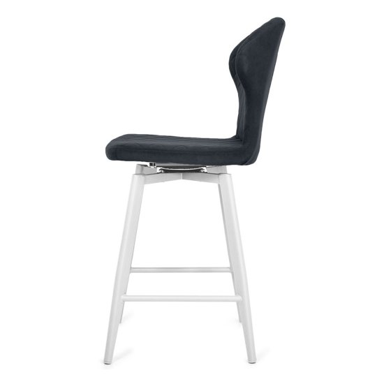 Полубарный стул серый из велюра (арт 33968) Фото 3