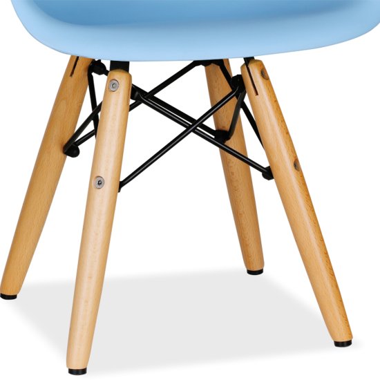 Стул-кресло деревянный с подлокотниками голубой eames (арт 29402) Фото 6