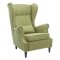 Полукресло деревянное мягкое зеленое классика (арт 29448)