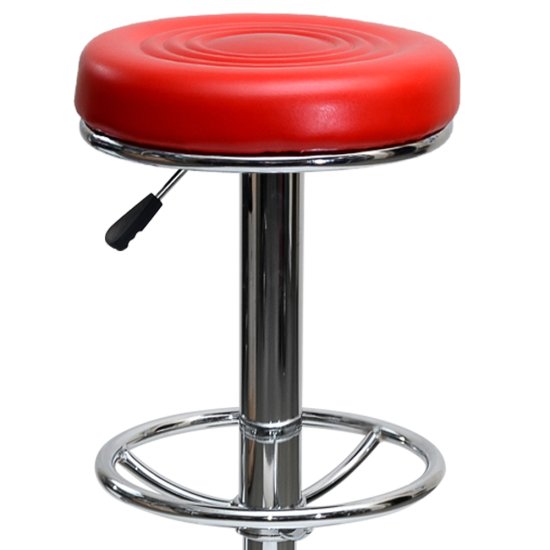 Стул барный на металлокаркасе мягкий красный вращающийся (арт 5564) Фото 2