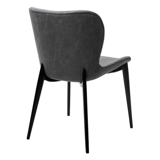 Стул кухонный с черными ножками мягкий серый (арт 26372) Фото 3