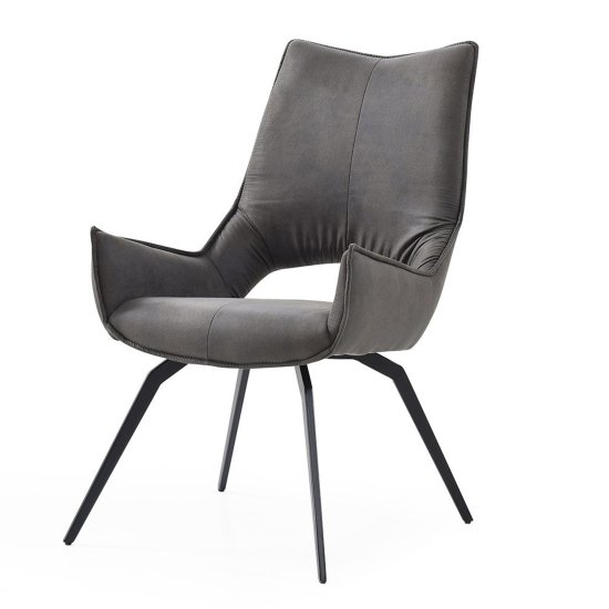 Стул-кресло дизайнерский металлический мягкий серый (арт 31472) Фото 1