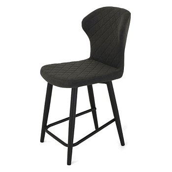 Полубарный стул на металлическом каркасе мягкий коричневый (арт 19607) - Фото 2