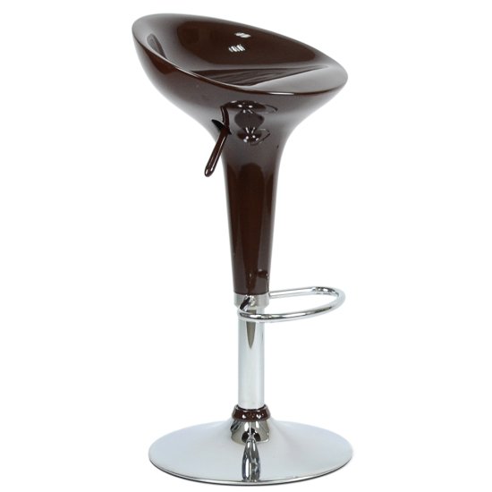 Стул барный хромированный коричневый пластиковый регулируемый (арт 2373) Фото 5