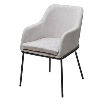 Стул на металлическом каркасе с мягким сидением серый (арт 33612) - Фото 2