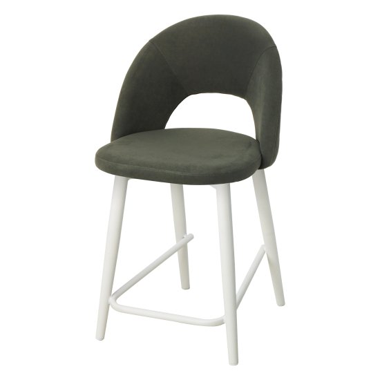 Стул полубарный с мягким сидением серый велюровый (арт 21826) Фото 1