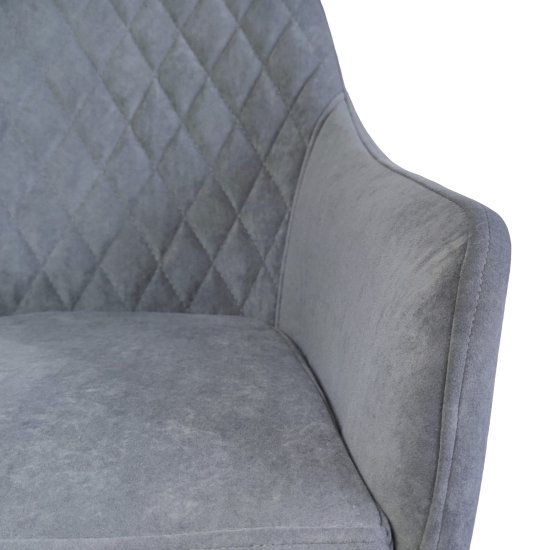 Полукресло мягкое серое из велюра современное (арт 29484) Фото 5