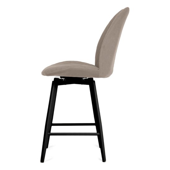 Стул полубарный металлический кремовый из велюра (арт 33552) Фото 3