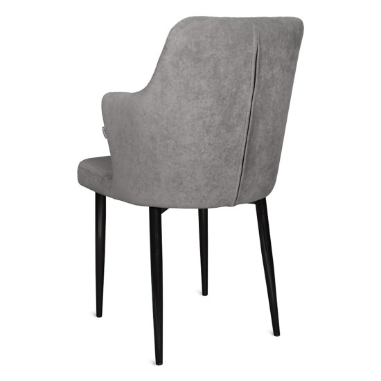 Стул на металлокаркасе с мягкой обивкой серый (арт 29446) Фото 2