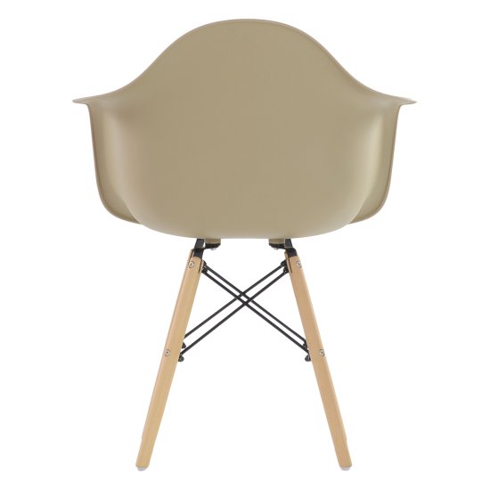 Полукресло с подлокотниками бежевое пластиковое eames (арт 10155) Фото 3