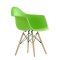 Полукресло дизайнерское деревянное с подлокотниками зеленое eames (арт 6586)
