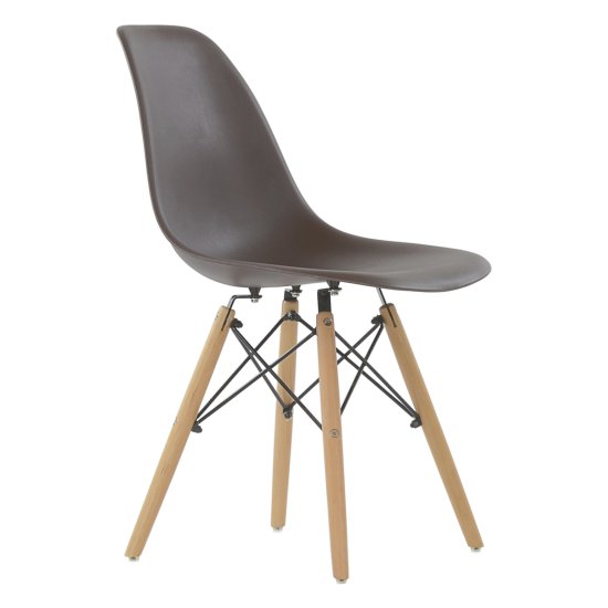 Стул дизайнерский коричневый пластмассовый eames (арт 7006) Фото 1