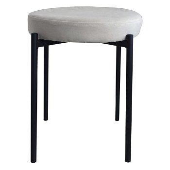 Табурет на каркасе из металла кремовый (арт 31109) - Фото 2