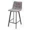 Полубарный стул с черными ножками мягкий серый велюровый (арт 15139)