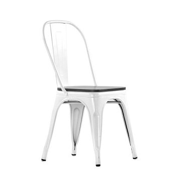 Стул дизайнерский на металлическом каркасе ножки белые tolix (арт 6759) - Фото 2
