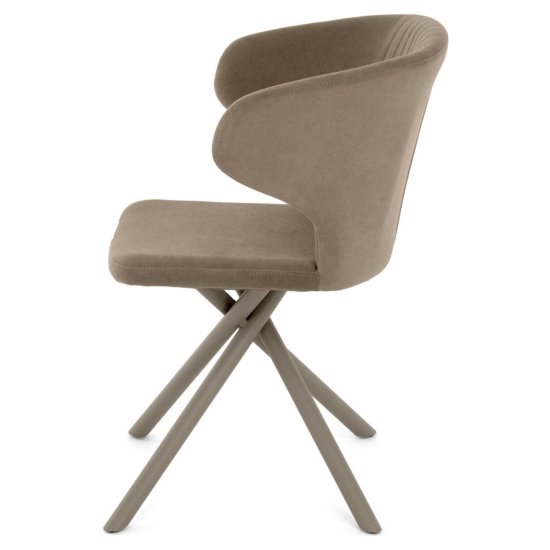 Стул для кухни бежевый из велюра (арт 35593) Фото 2