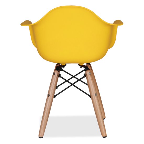 Полукресло с подлокотниками желтое из пластика eames (арт 29403) Фото 3