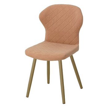 Стул для кухни на металлокаркасе слоновая кость из велюра (арт 19367) - Фото 2