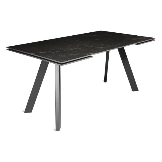 Стол раскладной из керамогранита черный современный (арт 25491) Фото 1