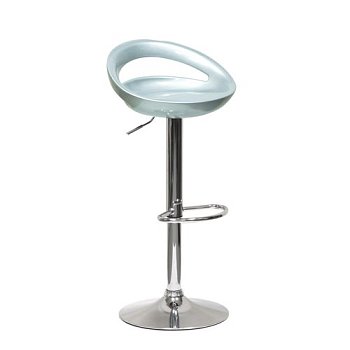 Стул барный на металлическом каркасе серебрянный регулируемый (арт 2377) - Фото 2