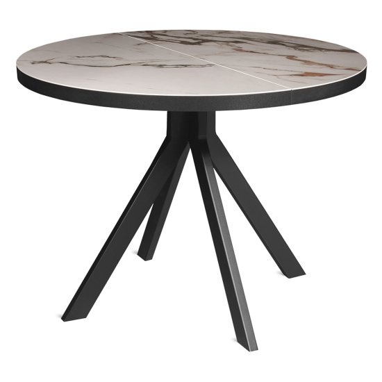 Стол раскладной круглый с керамической столешницей (арт 33919) Фото 1