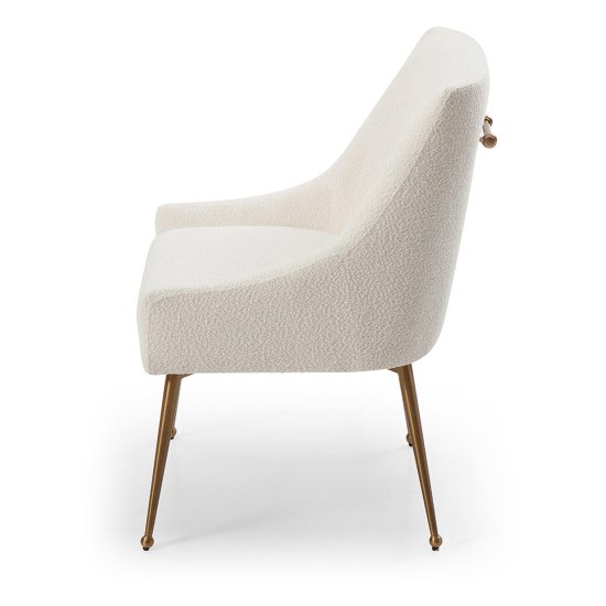 Полукресло дизайнерское мягкое с подлокотниками белое (арт 28927) Фото 8