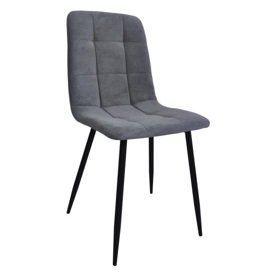 Стул на металлокаркасе с мягким сидением серый (арт 25059) Фото 4