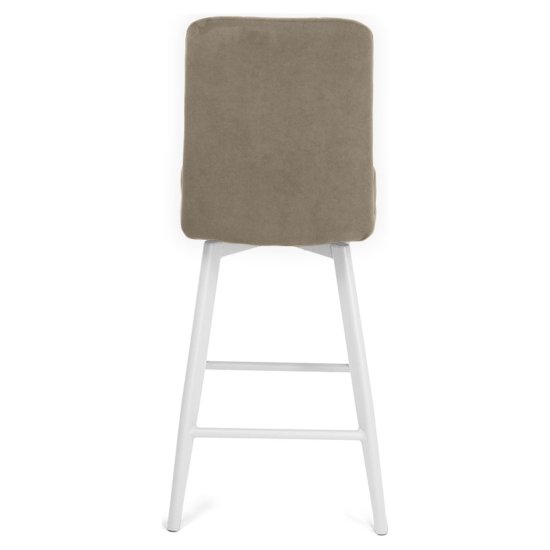 Полубарный стул мягкий бежевый из велюра (арт 35354) Фото 6