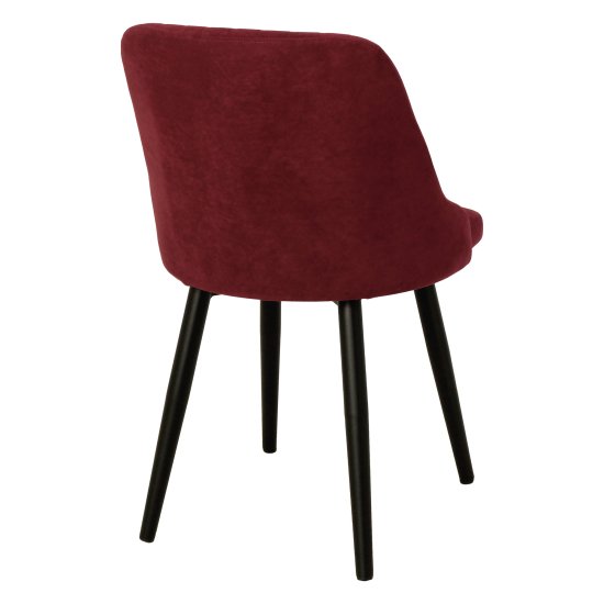 Стул на металлокаркасе мягкий красный из велюра (арт 24556) Фото 2