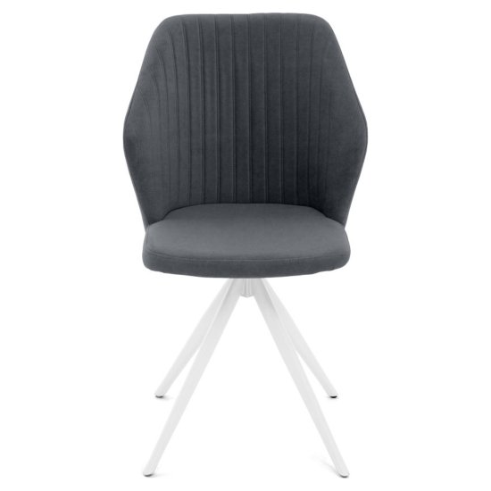 Стул на металлическом каркасе мягкий серый велюровый (арт 35387) Фото 5