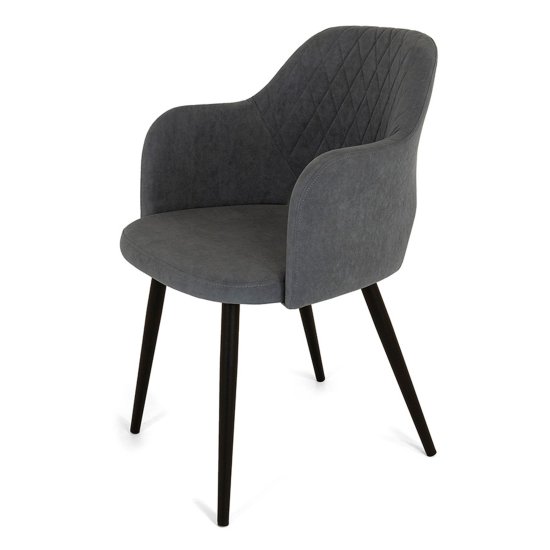 Полукресло мягкое с подлокотниками серое велюровое (арт 27743) Фото 3