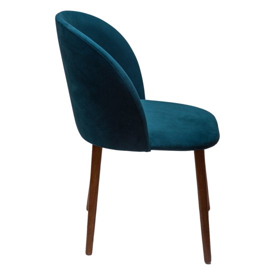 Стул деревянный с мягким сидением голубой велюровый (арт 27460) Фото 2