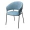 Стул дизайнерский на металлокаркасе с подлокотниками голубой (арт 33617)