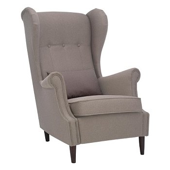 Полукресло деревянное с подлокотниками серое классическое (арт 29451) - Фото 2