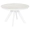 Стол раскладной круглый со столешницей из керамики белый (арт 35166)