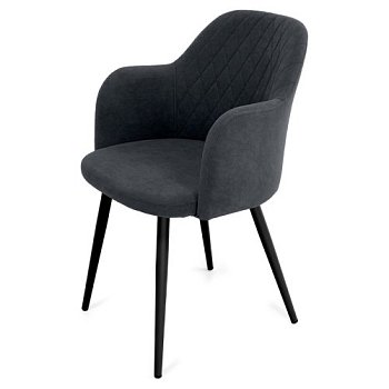 Стул мягкий серый с обивкой из велюра (арт 27337) - Фото 2