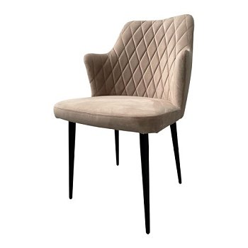 Стул с черными ножками с мягким сидением бежевый (арт 11743) - Фото 2